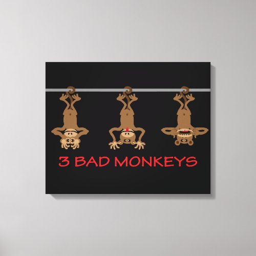 Three bad monkeys canvas print