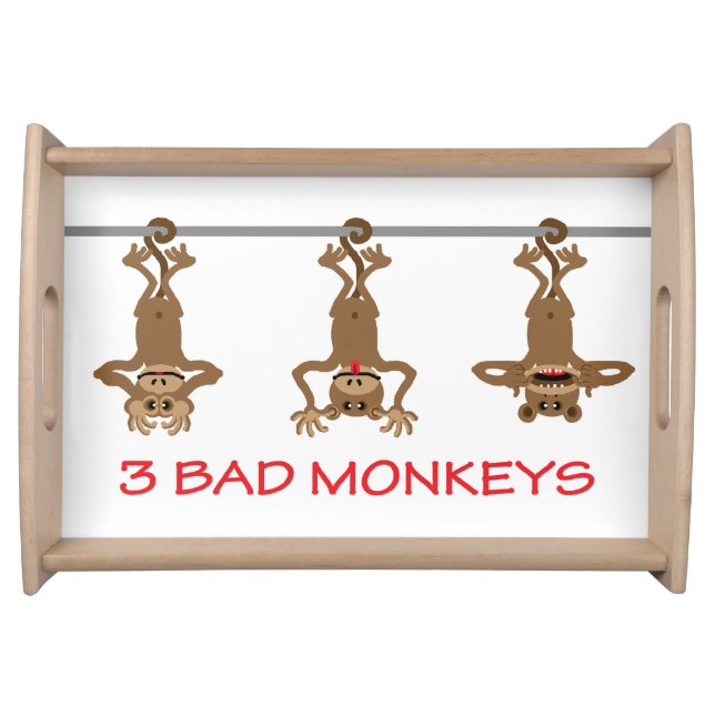 Three bad monkeys serving tray (Front)