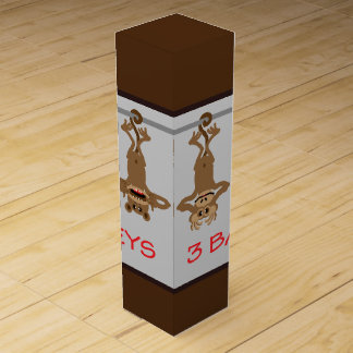 Three bad monkeys wine gift box