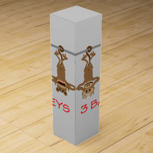 Three bad monkeys wine gift box