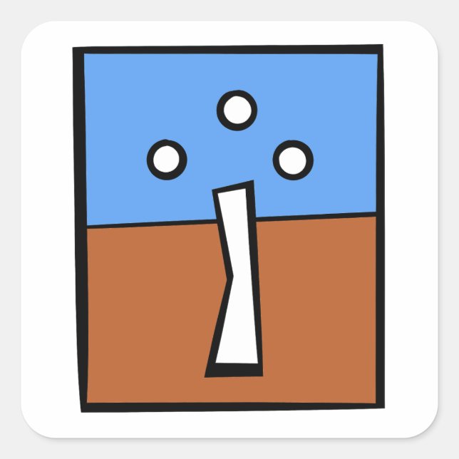 THREE BALL CROSS SQUARE STICKER (Front)
