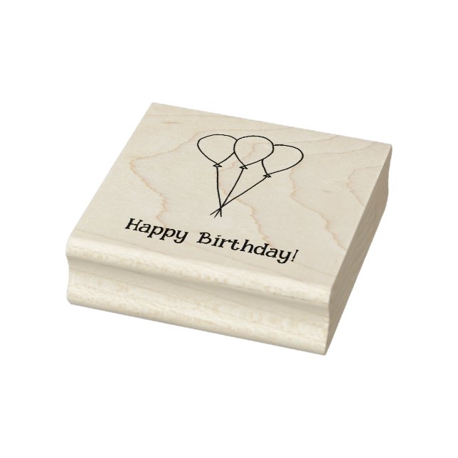 Three Balloons, Happy Birthday rubber stamps (Stamp)