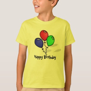 Three Balloons Happy Birthday T-Shirt
