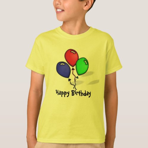 Three Balloons Happy Birthday T_Shirt