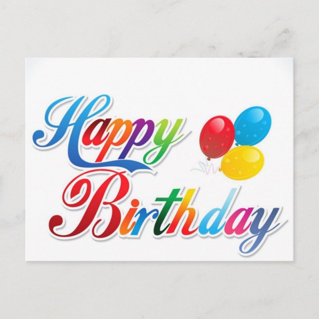 three balloons red yellow blue postcard (Front)