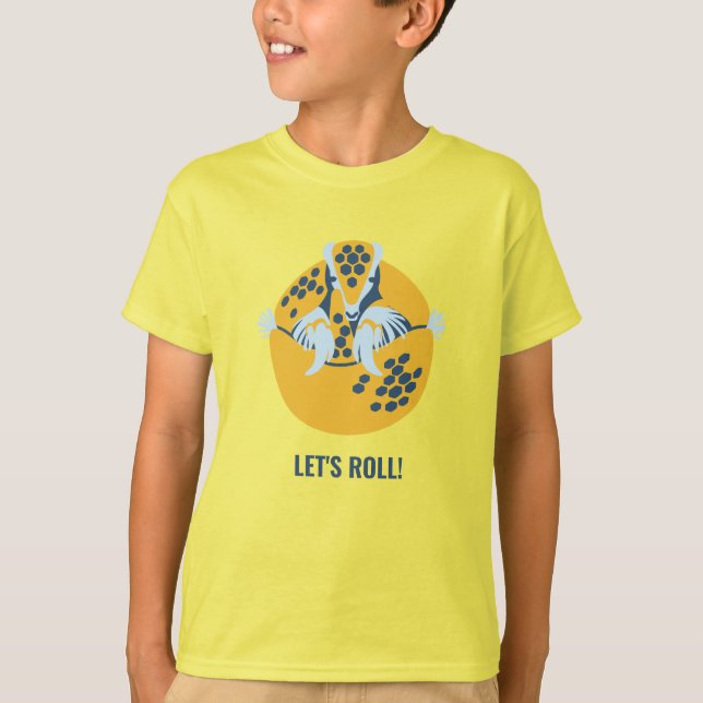 Three-banded Armadillo: Let's Roll! T-Shirt (Front)