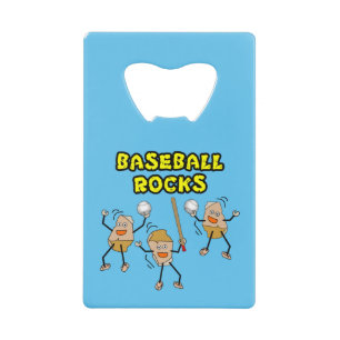 Three Baseball Rocks Credit Card Bottle Opener