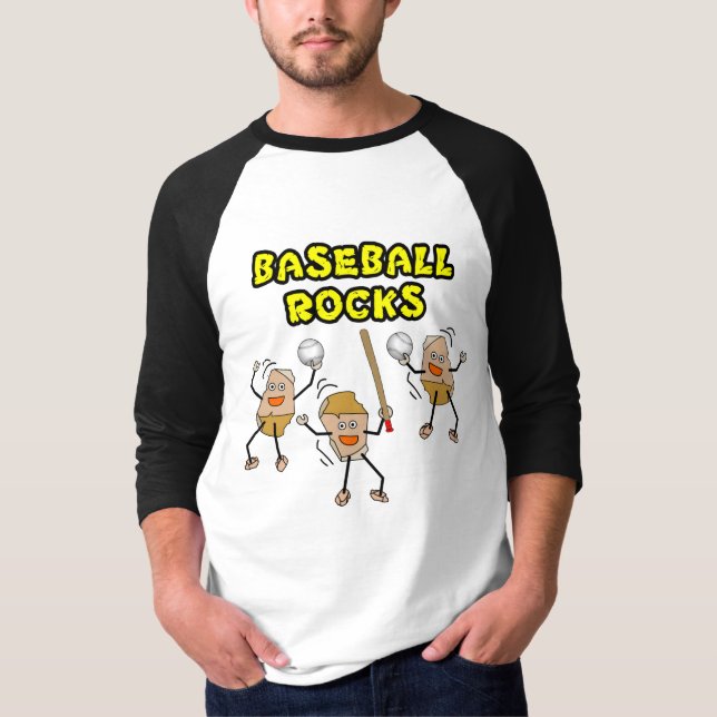 Three Baseball Rocks T-Shirt (Front)