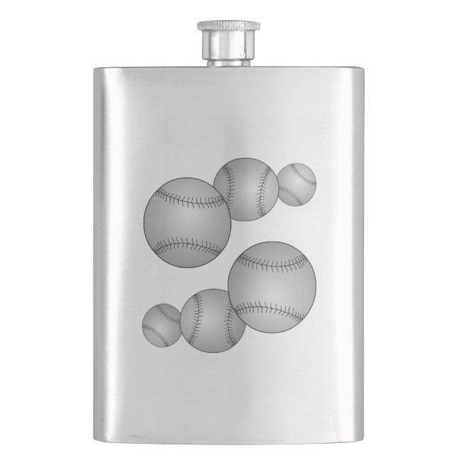 Three Baseballs Flask (Front)