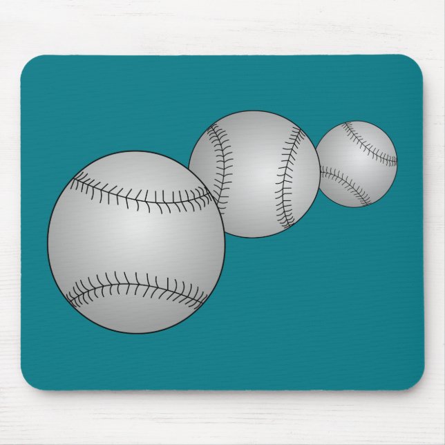 Three Baseballs Mouse Pad (Front)