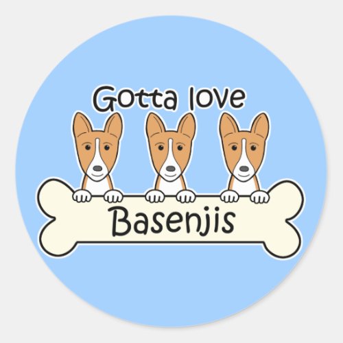 Three Basenjis Classic Round Sticker