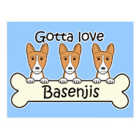 Three Basenjis Postcard