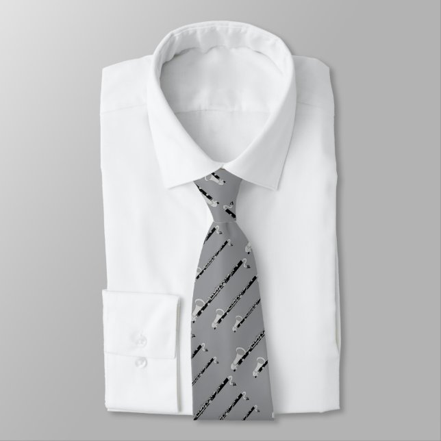 Three Bass Clarinets Neck Tie (Tied)