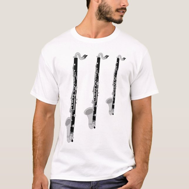 Three Bass Clarinets T-Shirt (Front)