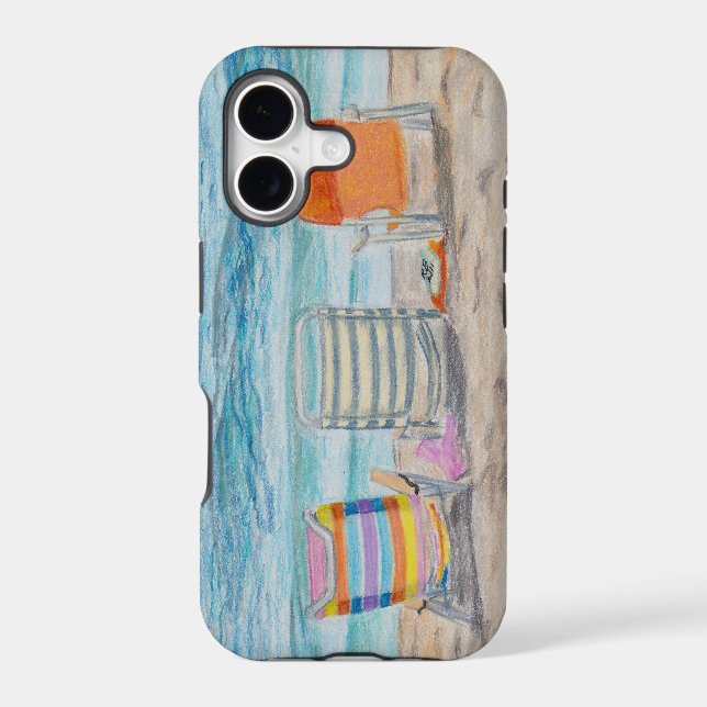 Three Beach Chairs Iphone Case (Back)