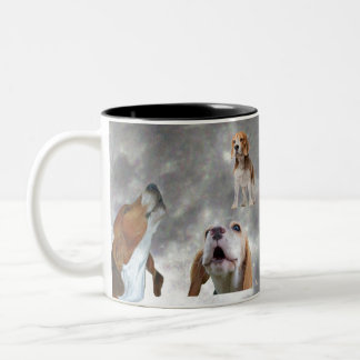 Three Beagles Howling at the Moon Mug