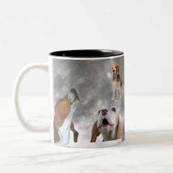 Three Beagles Howling At The Moon Mug by Mikeybillz at Zazzle