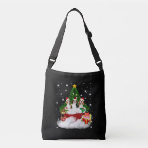 Three Beagles Santa Claus With Christmas Tree Crossbody Bag