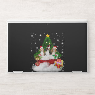 Three Beagles Santa Claus With Christmas Tree HP Laptop Skin
