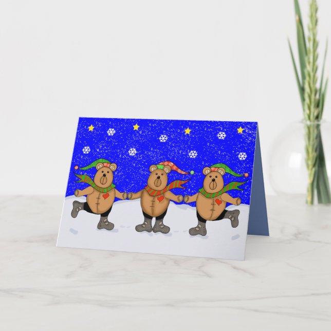 Three Bears for Christmas Holiday Card (Front)
