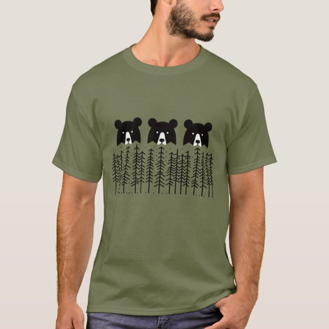Three Bears in the Woods T-Shirt (Front)