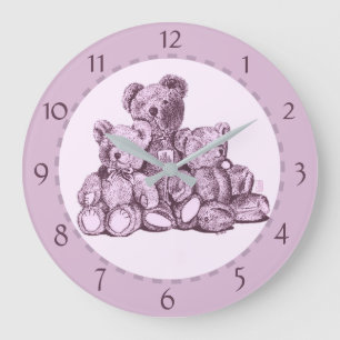 Three Bears Numbered Round Acrylic Wall Clock