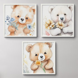 Three Bears Peel And Stick Photo Tile