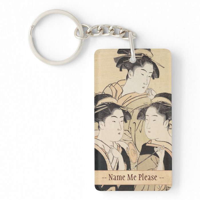 Three Beauties katsukawa shunsho ukiyo e vintage Keychain