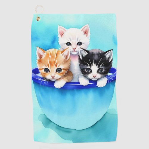 Three Beautiful Kittens Golf Towel