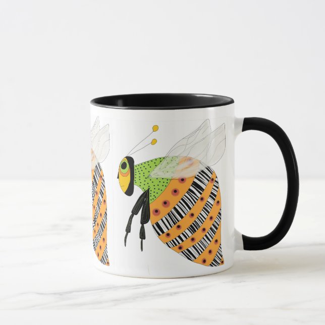 Three Bee Barcode Bee Mug (Right)