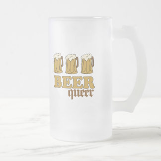 Three Beer Queer (2) Frosted Glass Beer Mug