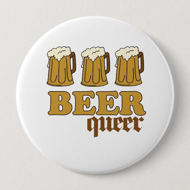 Three Beer Queer Button (Front)