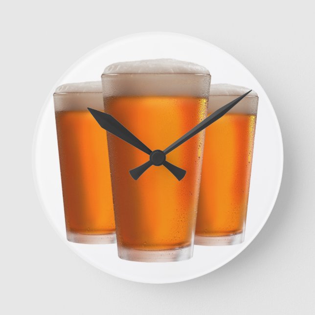 Three Beers Round Clock (Front)