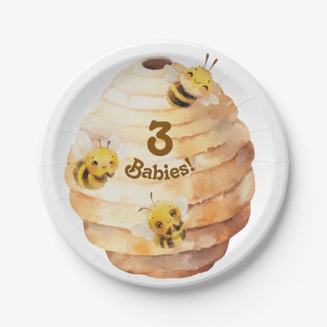 Three Bees Paper Plates (Front)