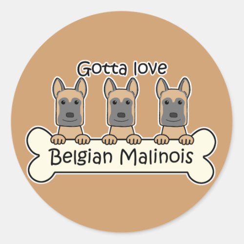 Three Belgian Malinois Classic Round Sticker