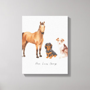 Three Beloved Pets Canvas Print