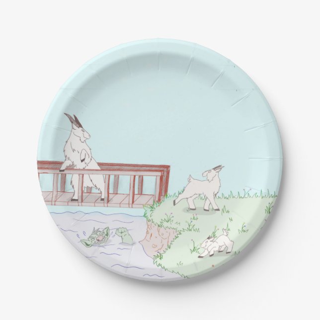 Three Billy Goats Gruff  Paper Plates (Front)