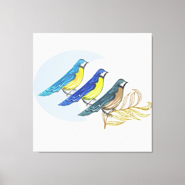 Three Birds Canvas Print (Front)