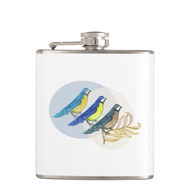 Three Birds Flask (Front)