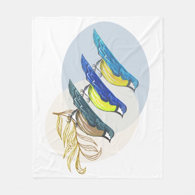Three Birds Fleece Blanket (Front)