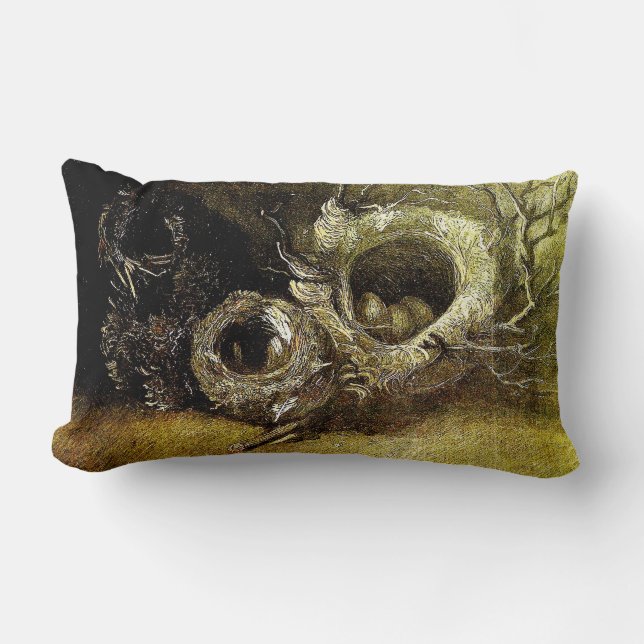 Three Birds' Nests Van Gogh Fine Art Lumbar Pillow (Front)