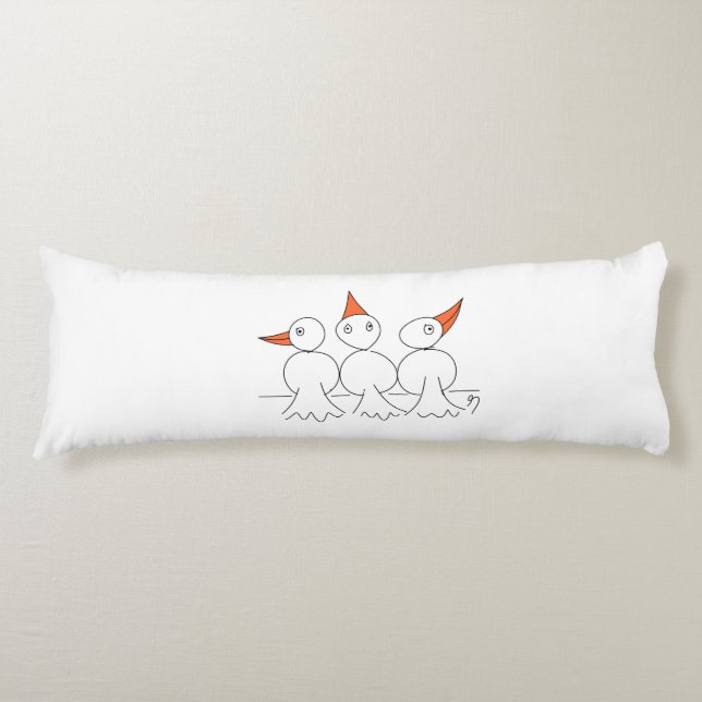 Three birds on the wire body pillow (Front)