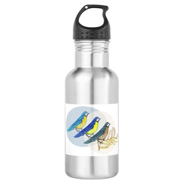 Three Birds Stainless Steel Water Bottle (Front)