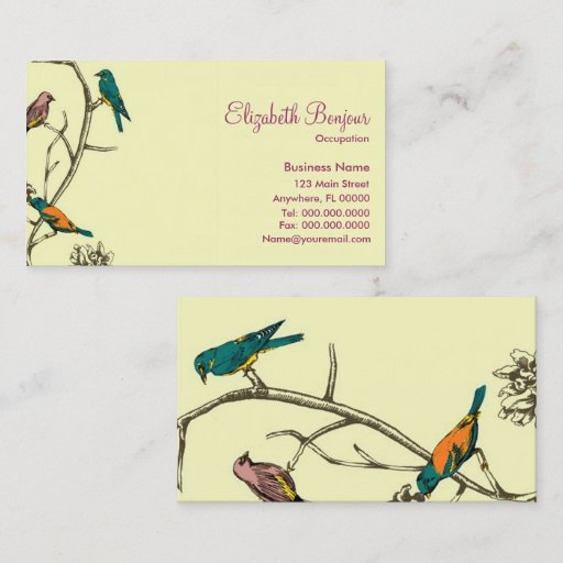 Customizable Three Birds Talking ~ Business Cards
