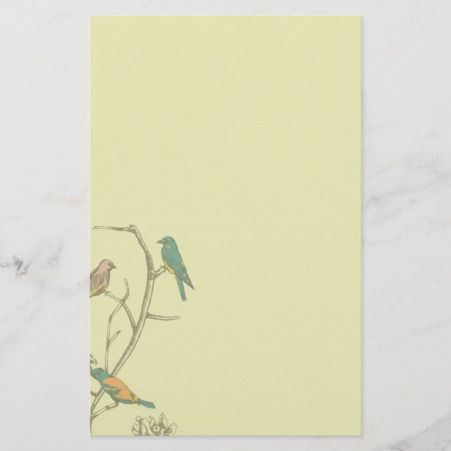Three Birds Talking ~ Stationery / Letterhead (Front)