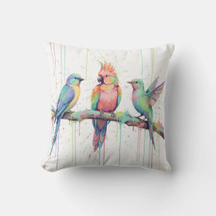Three Birds Throw Pillow