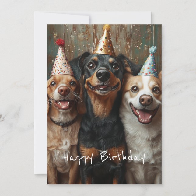 Three Birthday Dogs Invitation (Front)