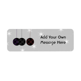 Three Black Christmas Baubles. Custom Text Label