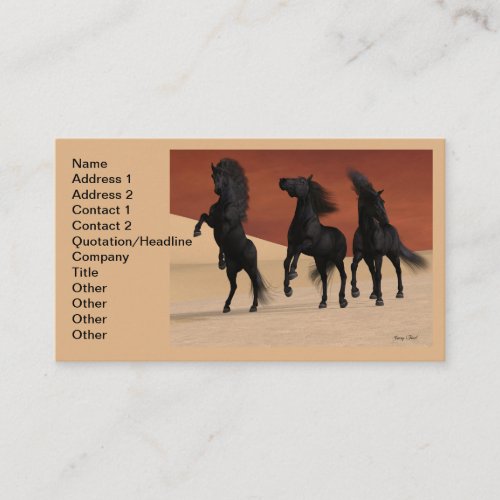 Three Black Horses Business Card