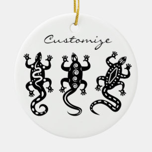 Three Black Lizards Thunder_Cove Southwest Style Ceramic Ornament